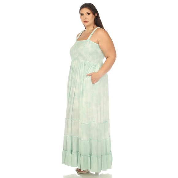 Plus Size Smocked Ruffle Maxi Dress - Picture 2 of 5